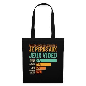 Gamer, ich verliere bei Videospielen - Stoffbeutel - Schwarz - Vorne