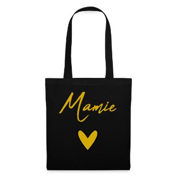 MAMIE. MAMAN. GRAND-MERE. FÊTE DES MÈRES - Sac en tissu - noir - Devant