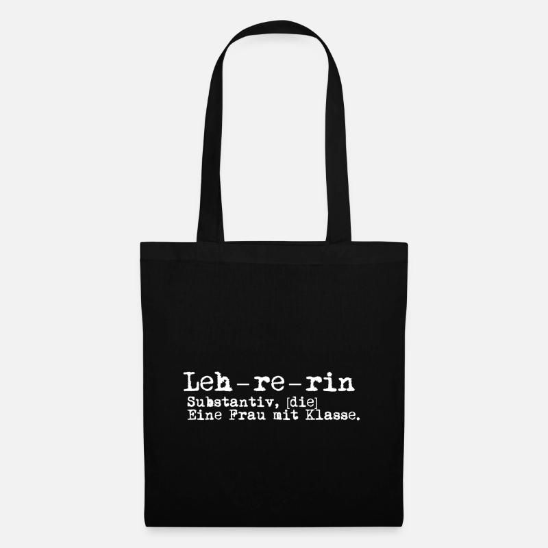 Lehrerin mit Klasse - Stoffbeutel - Schwarz