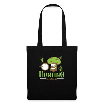 Cadeau drôle de saison de chasse aux champignons - Sac en tissu - noir - Devant