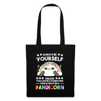 Drôle pandacorne licorne Panda Ours Eucalyptus Cadeau - Sac en tissu - noir - Devant