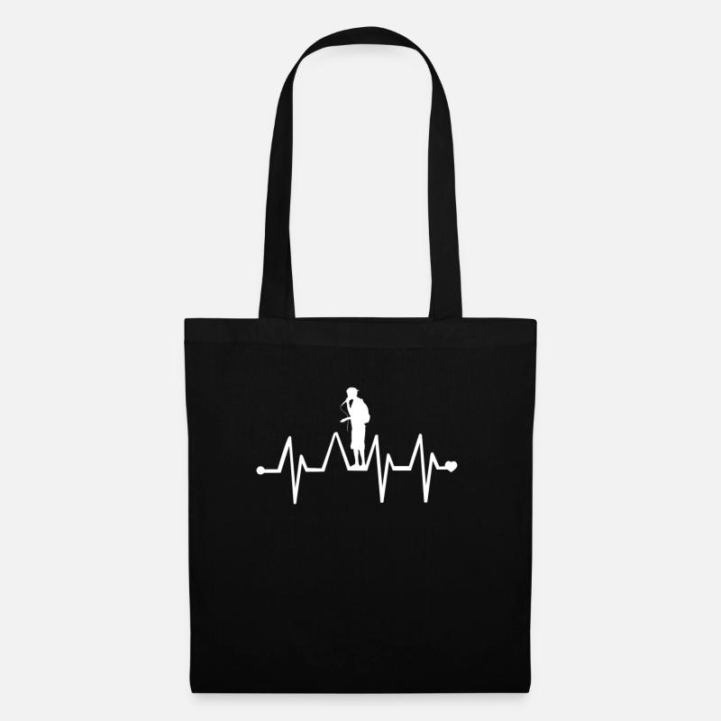 Heartbeat EKG Pulse Line Beatboxing Beatboxer - Stoffbeutel - Schwarz