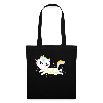 Unicorn Caticorn Magical Unicorn Cat Kitty Kitten - Tote Bag - black - Front