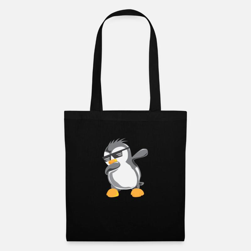 Pinguin Dabbing Papa Pinguin Vogel kalte Arktis Eis - Stoffbeutel - Schwarz