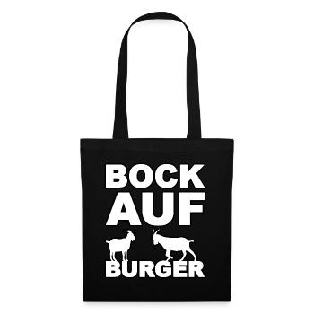 Bock auf Burger - Stoffbeutel - Schwarz - Vorne