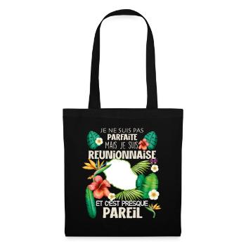 Femme Réunionnaise Parce Qu'elle le Vaut Bien - Sac en tissu - noir - Devant