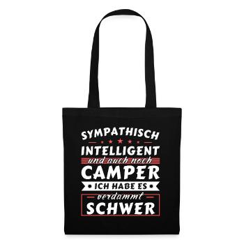Sympathisch und intelligent - Camper Edition - Stoffbeutel - Schwarz - Vorne