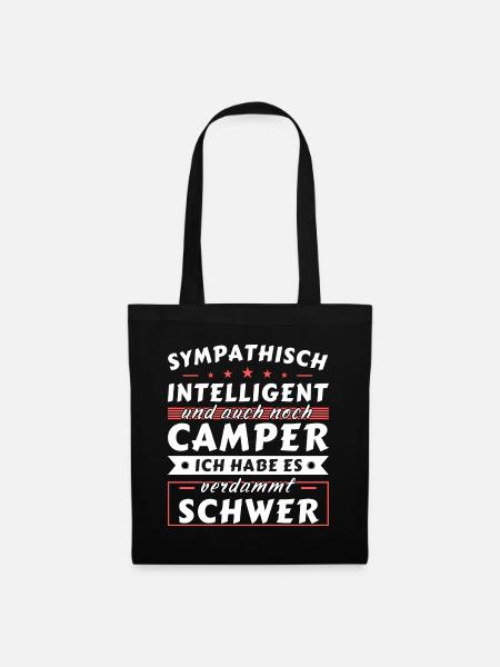Sympathisch und intelligent - Camper Edition - Stoffbeutel - Schwarz