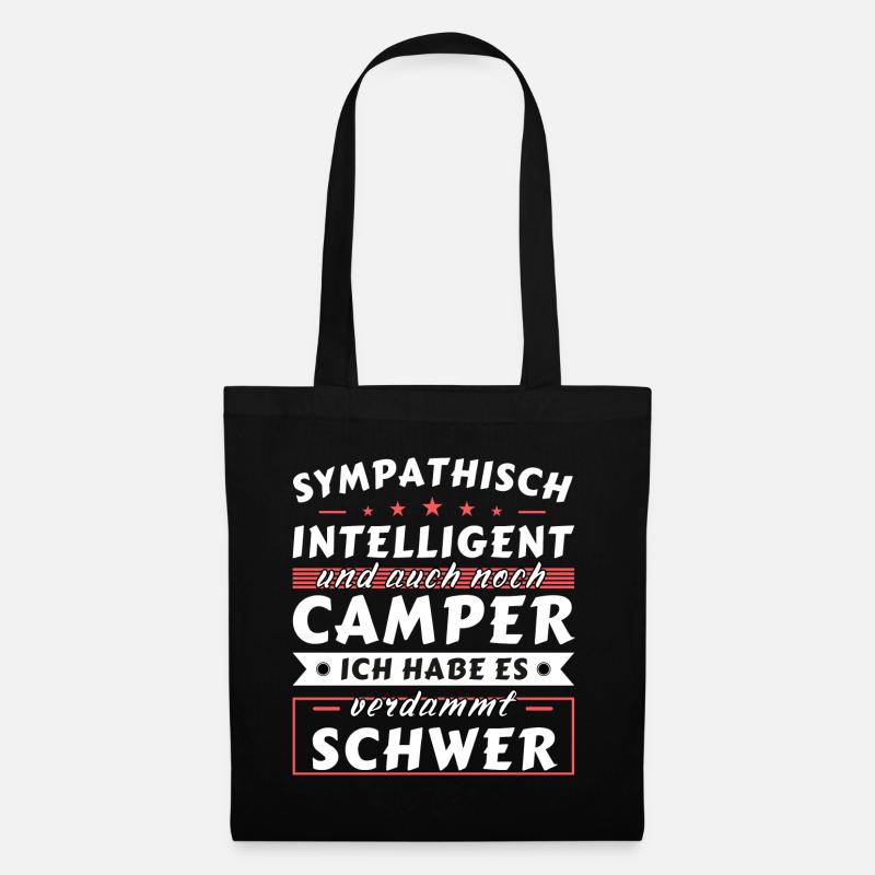 Sympathisch und intelligent - Camper Edition - Stoffbeutel - Schwarz