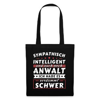 Sympathisch und intelligent - Anwalt Edition - Stoffbeutel - Schwarz - Vorne
