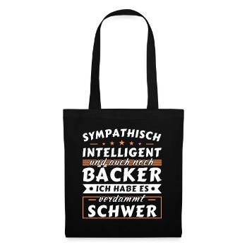 Sympathisch und intelligent - Bäcker Edition - Stoffbeutel - Schwarz - Vorne
