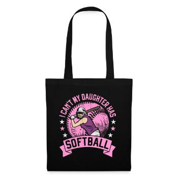 My Daughter has Softball Mom Dad Gift - Tote Bag - black - Front