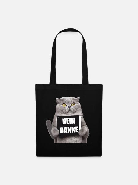 Nein Danke Katze - Stoffbeutel - Schwarz