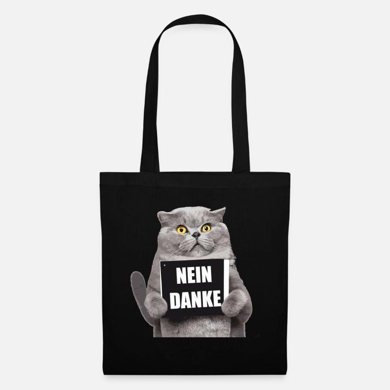 Nein Danke Katze - Stoffbeutel - Schwarz