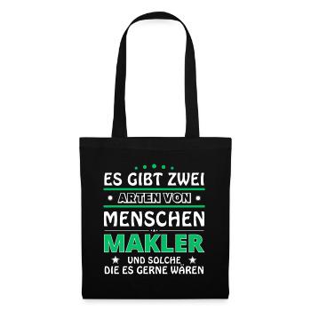 Cadeau d’agent immobilier - Deux types de... Concevoir - Sac en tissu - noir - Devant