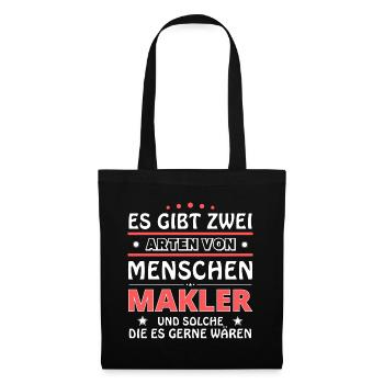 Cadeau d’agent immobilier - Deux types de... Concevoir - Sac en tissu - noir - Devant