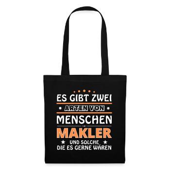 Cadeau d’agent immobilier - Deux types de... Concevoir - Sac en tissu - noir - Devant