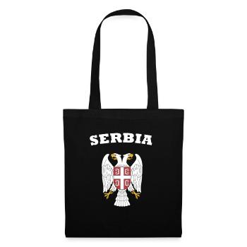 Serbie Srbija Aigles Armoiristes drapeau drapeau - Sac en tissu - noir - Devant