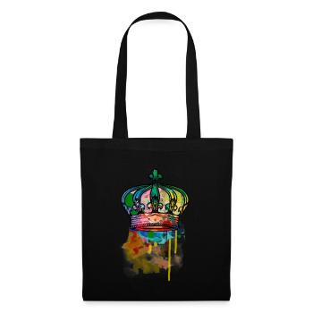 Couronne colorée - Sac en tissu - noir - Devant