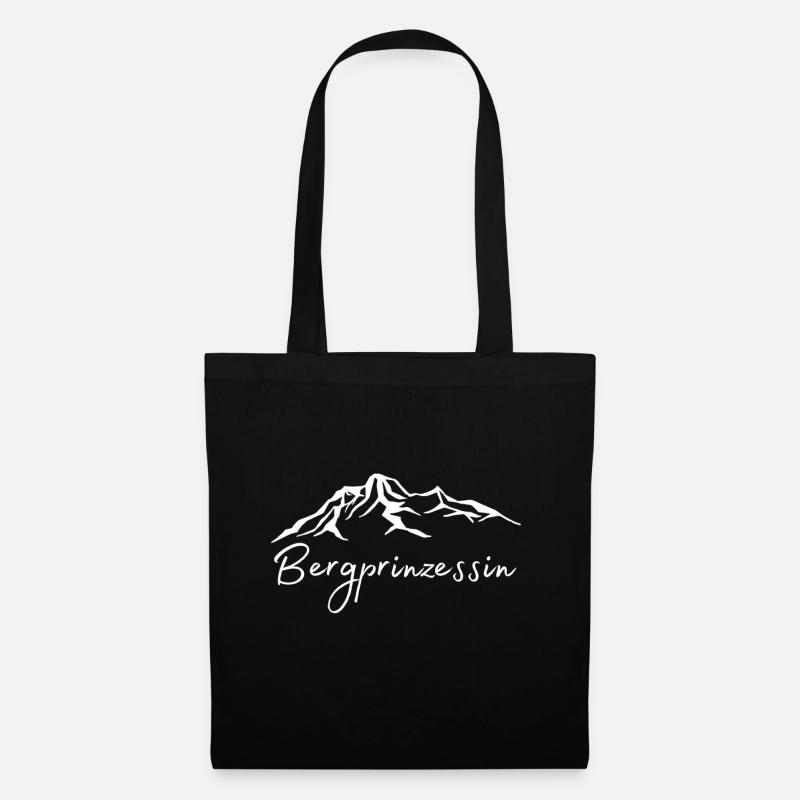 Bergprinzessin Bergsteigerin Berge Wanderin - Stoffbeutel - Schwarz