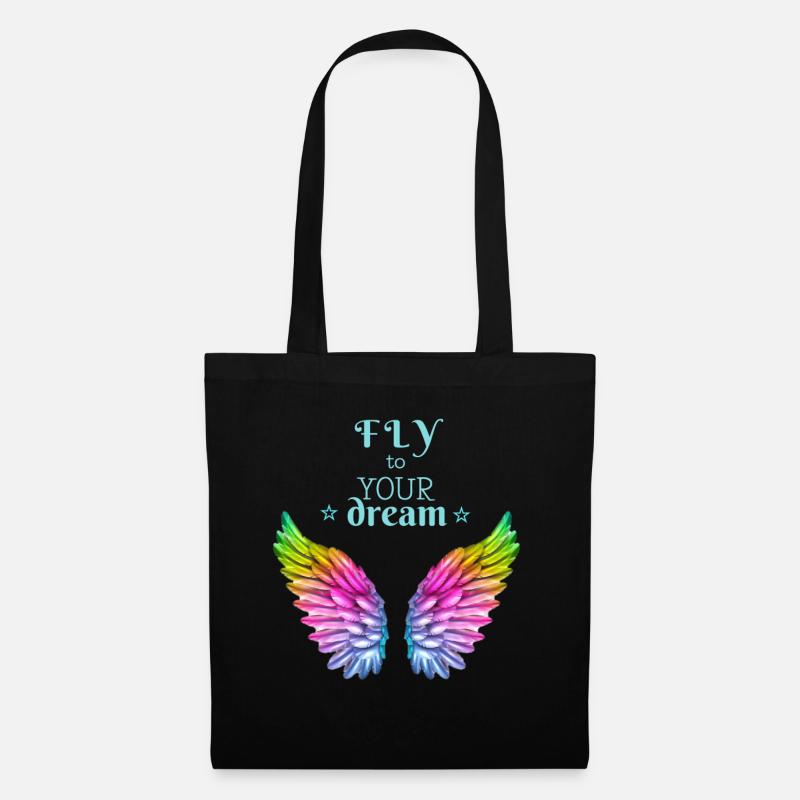 FLY to your dream. Geschenkidee Freund Freundin # - Stoffbeutel - Schwarz