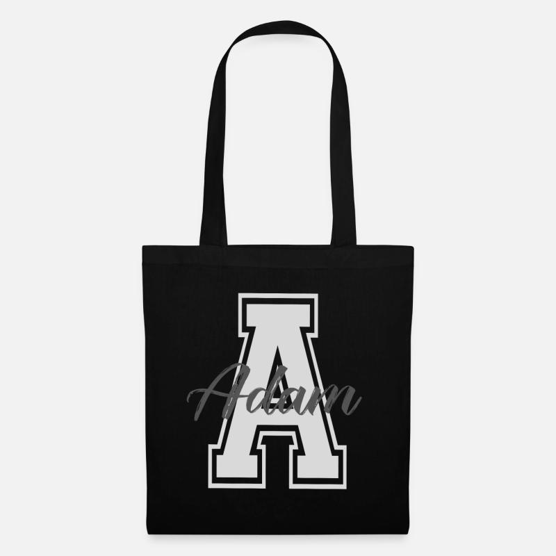 first name ADAM party name tshirt personalized adam - Tote Bag - black