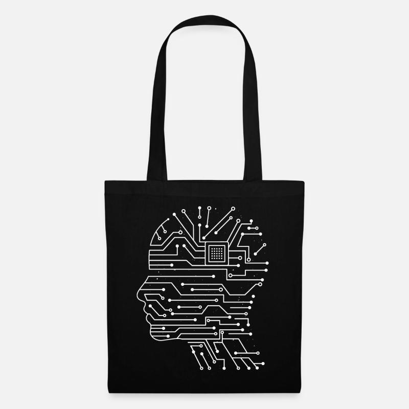 Circuit de puces à puces avec la conception tête de processeur - Sac en tissu - noir