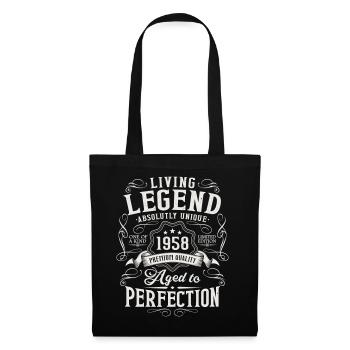 Né en 1958 Legend Vintage Birthday - Sac en tissu - noir - Devant