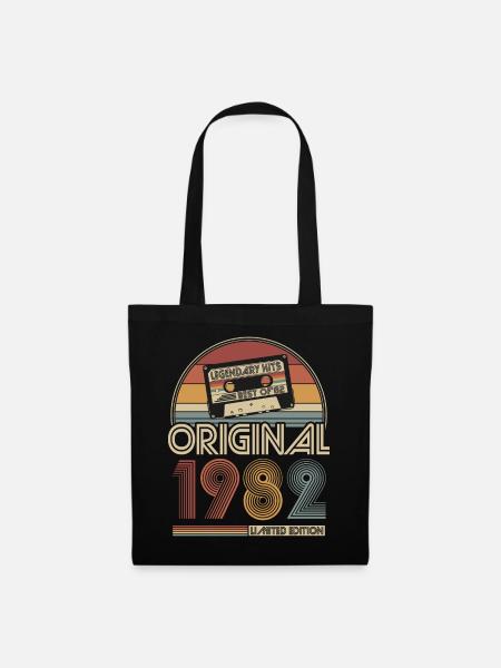 1982 Vintage Jahrgang Geburtstag Retro Geschenk - Stoffbeutel - Schwarz