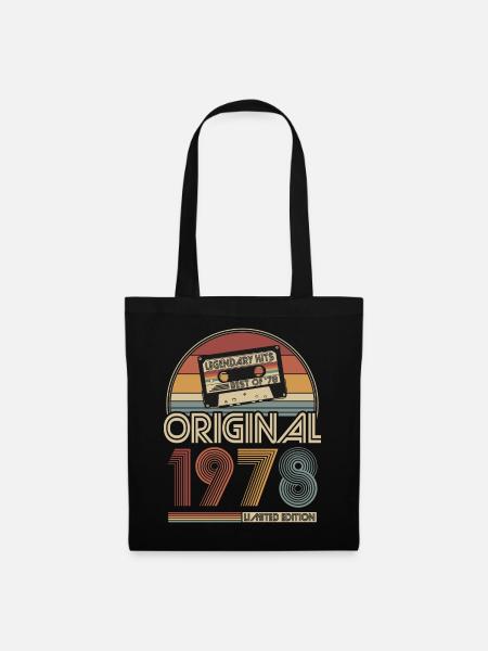 1978 Vintage Jahrgang Geburtstag Retro Geschenk - Stoffbeutel - Schwarz