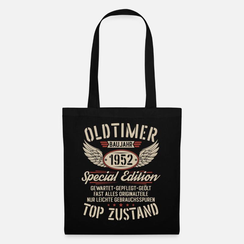 Oldtimer Baujahr 1952 Jahrgang Geburtstag Geschenk - Stoffbeutel - Schwarz