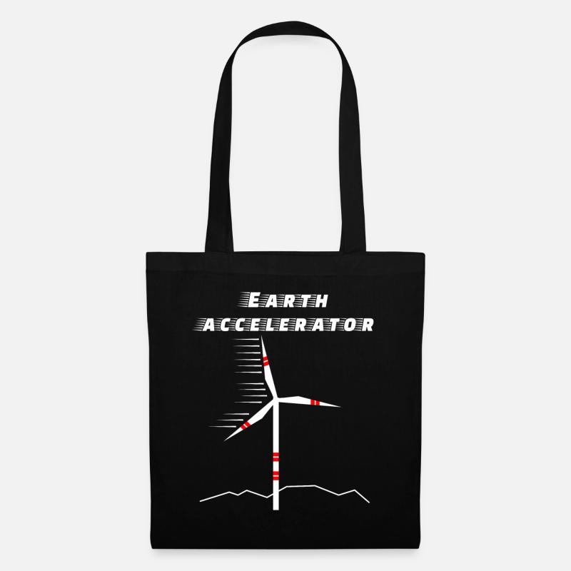 Wind turbine earth accelerator Environment Future Solar - Tote Bag - black