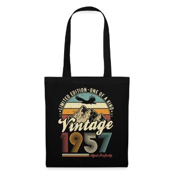 Vintage 1957 Vintage Anniversaire Rétro Cadeau - Sac en tissu - noir - Devant