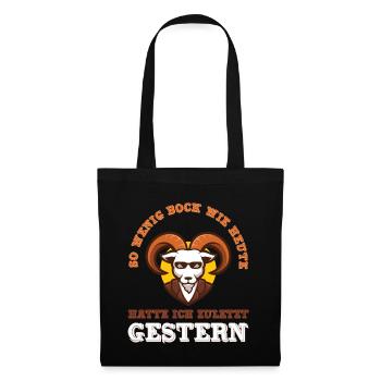 So wenig Bock / Null Bock / Keine Lust / - Stoffbeutel - Schwarz - Vorne