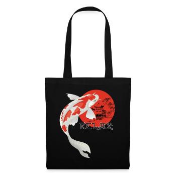 Relax Koi Karpfen Japan Gartenteich Showa - Stoffbeutel - Schwarz - Vorne