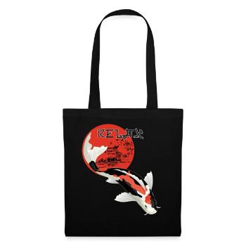 Relax Koi Karpfen Japan Gartenteich Showa Kohaku - Stoffbeutel - Schwarz - Vorne