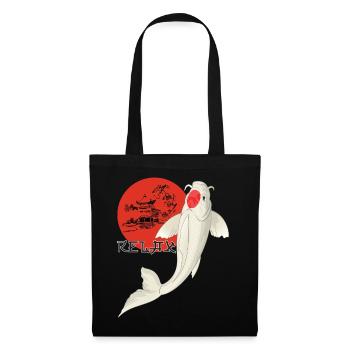 Relax Koi Karpfen Japan Gartenteich Showa - Stoffbeutel - Schwarz - Vorne