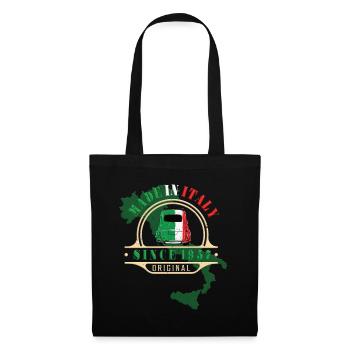Fabriqué en Italie 1957 Oldtimer Car 500 Bambino - Sac en tissu - noir - Devant