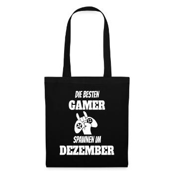 Game Gaming Geburtstag Dezember Konsole Controller - Stoffbeutel - Schwarz - Vorne