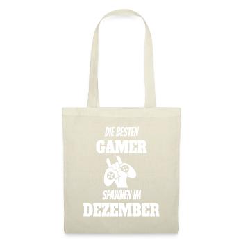 Game Gaming Geburtstag Dezember Konsole Controller - Stoffbeutel - Natur - Vorne