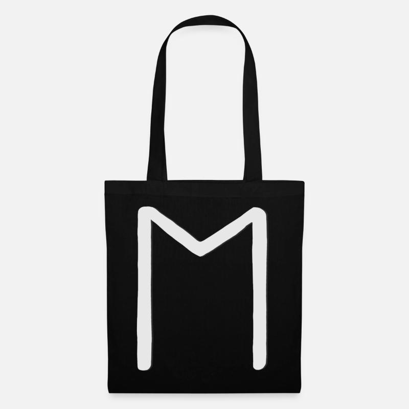 Futhark Runic Alphabet Ehwaz - Tote Bag - black