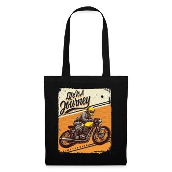Das Leben ist eine Reise / La vie est un voyage Vélo - Sac en tissu - noir - Devant