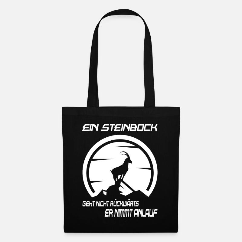 Sternzeichen Steinbock Dezember bis Januar - Stoffbeutel - Schwarz