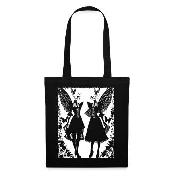 Fairycore Ästhetik Skelett Fee Goth Gothic G - Stoffbeutel - Schwarz - Vorne