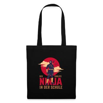 Der Coolste Ninja In Der Schule Ninja Judo Karate - Stoffbeutel - Schwarz - Vorne