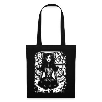 Fairycore Esthétique Squelette Fée Goth Grunge G - Sac en tissu - noir - Devant