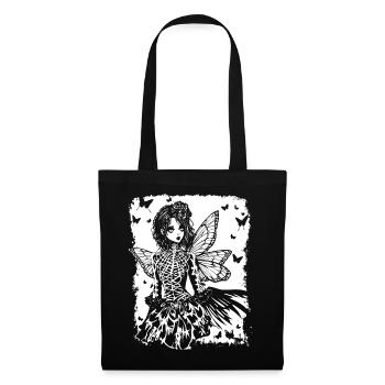 Fairycore Aesthetics Skeleton Fairy Goth Gothic G - Tote Bag - black - Front