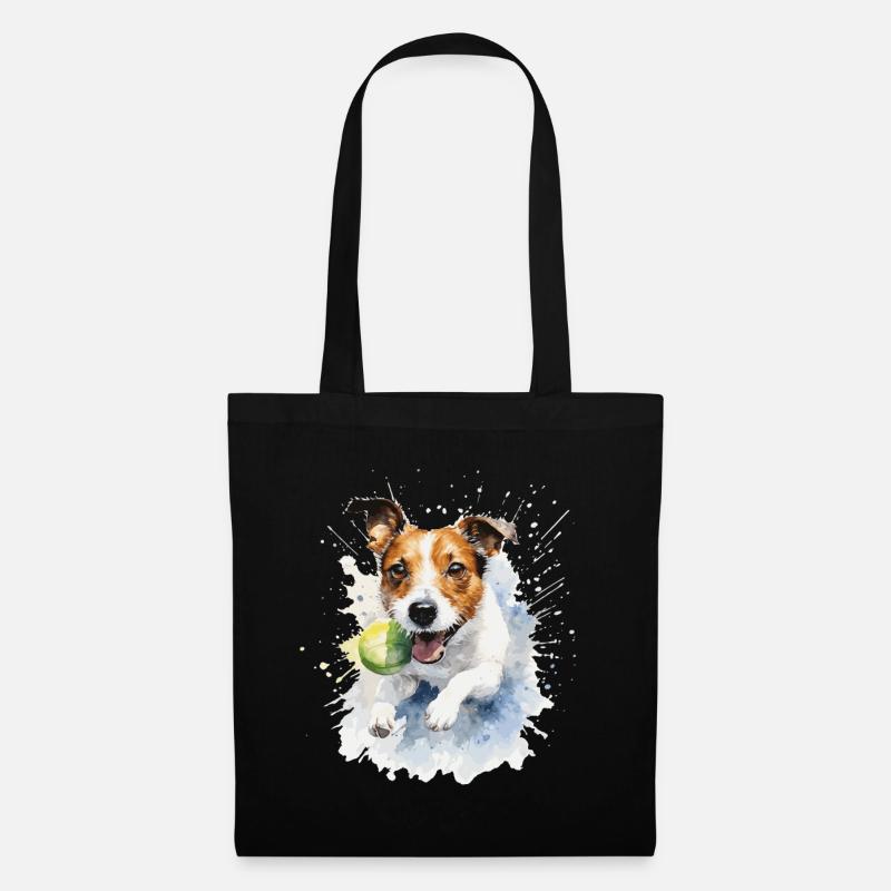 Jack Russell Hund - Stoffbeutel - Schwarz