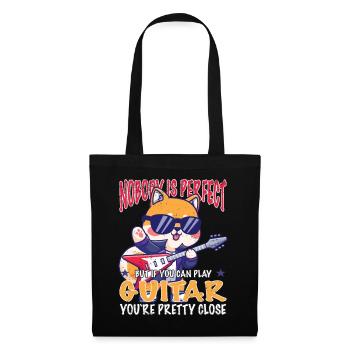 Cat Guitar Guitariste - Personne n’est parfait - Sac en tissu - noir - Devant