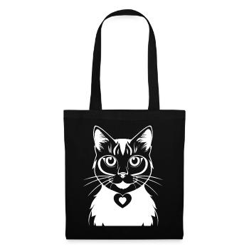 Funny Cat Silhouette Cheeky Fun Cats - Tote Bag - black - Front